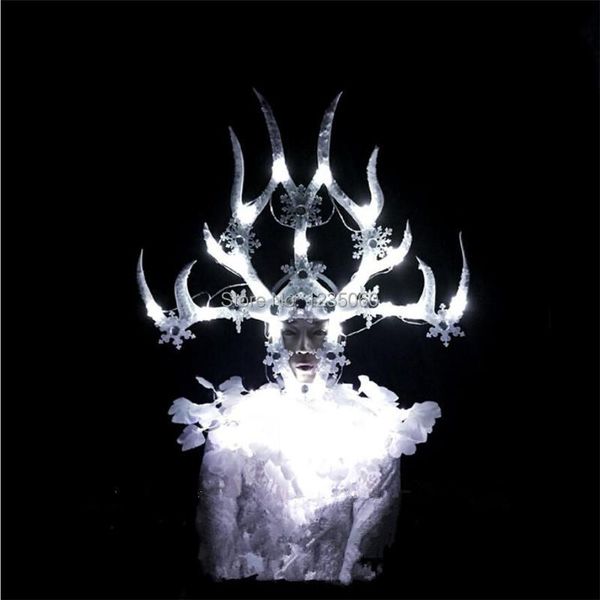 party decoration white feathers stage ballroom costume led light antlers head clothing christmas performance dj singer clothes dance suit
party decoration white feathers stage ballroom costume led light antlers head clothing christmas performance dj singer clothes dance suit