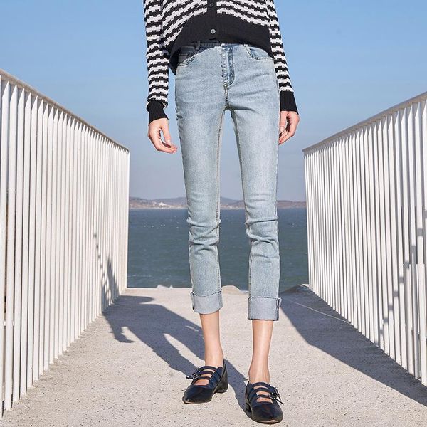 women's jeans shzq light high waist 2021 spring and autumn versatile slim casual cropped pants, Blue
women's jeans shzq light high waist 2021 spring and autumn versatile slim casual cropped pants, Blue