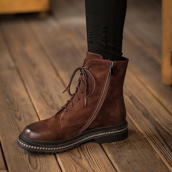 boots mordoan genuine cow leather thick heel women's lace up british style female round toe lace-up brown short, Black
boots mordoan genuine cow leather thick heel women's lace up british style female round toe lace-up brown short, Black