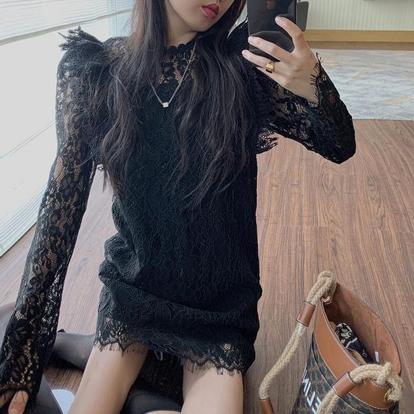 casual dresses women 2021 summer french sweet vintage vestido de mujer hollow out ruffles lace female loose waist long-sleeved robe, Black;gray
casual dresses women 2021 summer french sweet vintage vestido de mujer hollow out ruffles lace female loose waist long-sleeved robe, Black;gray