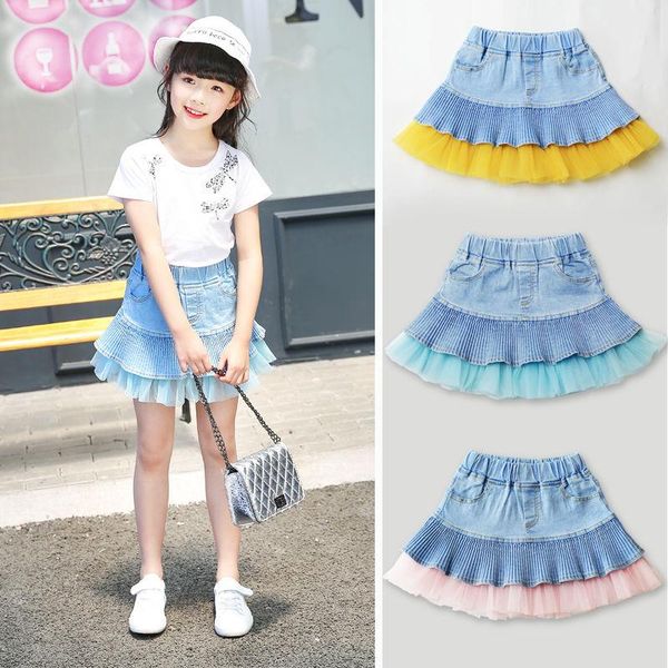 cute summer 2021 girl skirt mesh denim kids girls stitching casual a-line skirts wedding party children clothes w122
cute summer 2021 girl skirt mesh denim kids girls stitching casual a-line skirts wedding party children clothes w122