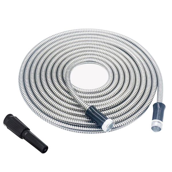 watering equipments 100ft stainless steel metal garden hose water pipe with nozzle sprayer lightweight resistant for yard lawn car washing
watering equipments 100ft stainless steel metal garden hose water pipe with nozzle sprayer lightweight resistant for yard lawn car washing