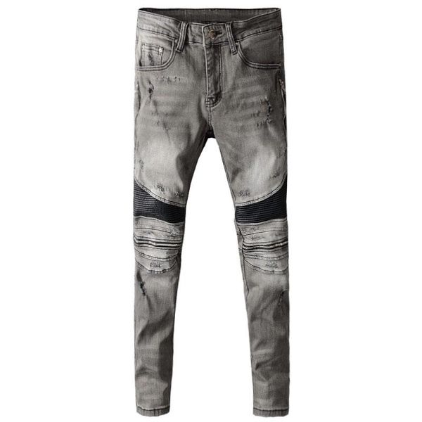 men's jeans american street style fashion men elastic slim ripped biker zipper spliced patchwork designer hip hop punk pants, Blue
men's jeans american street style fashion men elastic slim ripped biker zipper spliced patchwork designer hip hop punk pants, Blue