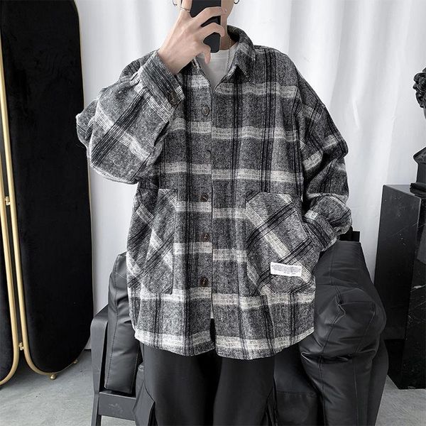 autumn woolen shirt men's fashion retro casual coat men streetwear wild loose long-sleeved jackets mens -2xl shirts, White;black
autumn woolen shirt men's fashion retro casual coat men streetwear wild loose long-sleeved jackets mens -2xl shirts, White;black
