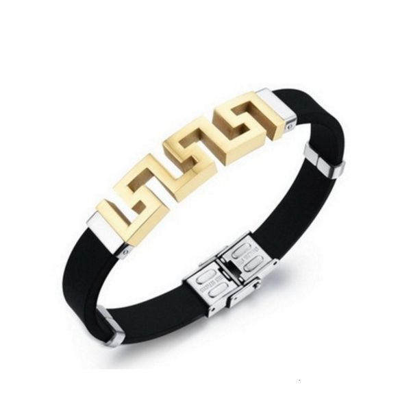 bangles bracelets han chao jewelry trend men's fashion simple bracelet stainless steel silicone gs997, Black
bangles bracelets han chao jewelry trend men's fashion simple bracelet stainless steel silicone gs997, Black