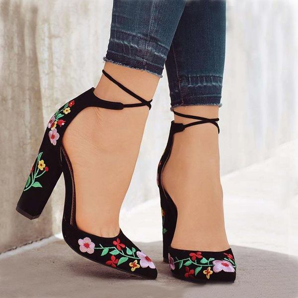 dress shoes women ankle strap pumps high heel female pinted toe embroidery party 2021 spring summer ladies fall footwear 43, Black
dress shoes women ankle strap pumps high heel female pinted toe embroidery party 2021 spring summer ladies fall footwear 43, Black