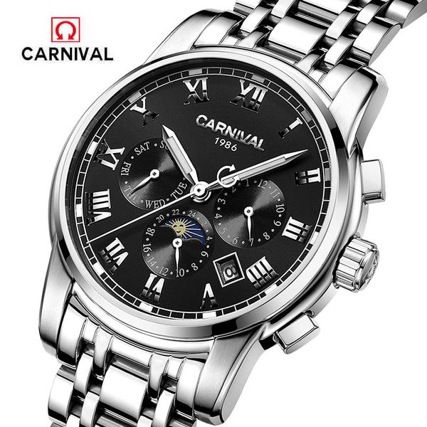 carnaval business watches men automatic mechanical pulse full steel man clock relogio masculino waterproof calendar, Slivery;brown
carnaval business watches men automatic mechanical pulse full steel man clock relogio masculino waterproof calendar, Slivery;brown