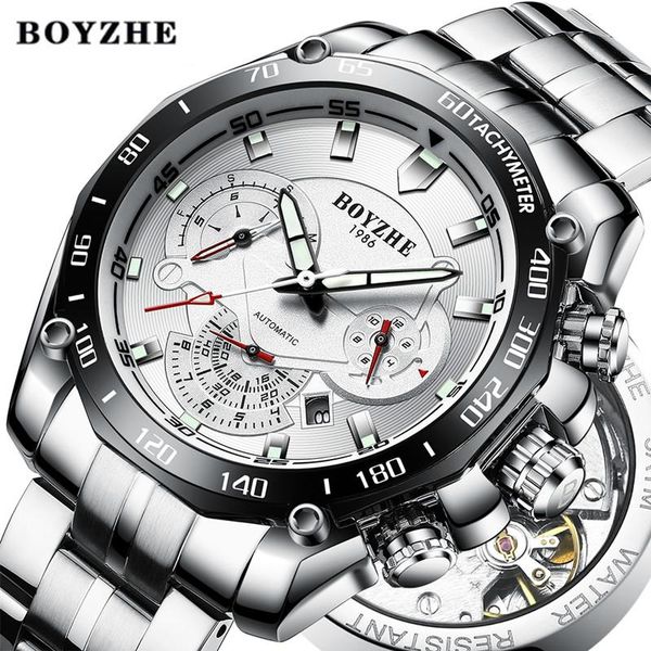wristwatches boyzhe men automatic mechanical watch sport black luminous stainless steel gold es relogio masculino, Slivery;brown
wristwatches boyzhe men automatic mechanical watch sport black luminous stainless steel gold es relogio masculino, Slivery;brown