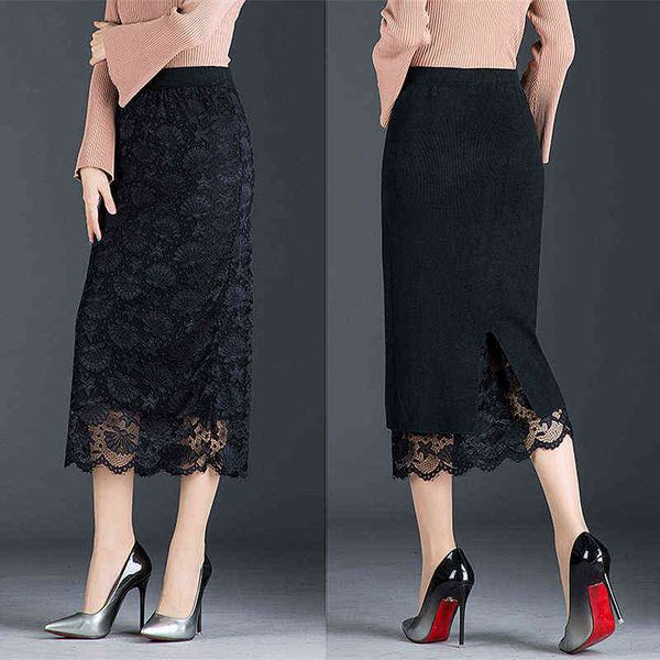 autumn and winter skirt long section jupe femme two sides wearing lace midi split bag hip wool 211120, Black
autumn and winter skirt long section jupe femme two sides wearing lace midi split bag hip wool 211120, Black