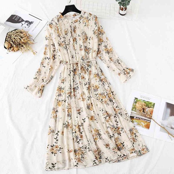 dresses vintage sleeve women spring summer floral print chiffon pleated ruffled long es plus size vestidos, Black;gray
dresses vintage sleeve women spring summer floral print chiffon pleated ruffled long es plus size vestidos, Black;gray
