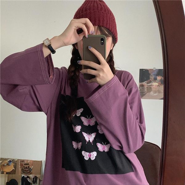 women's t-shirt t-shirts japanese kawaii ulzzang ins retro loose butterfly print female korean harajuku clothes for women, White
women's t-shirt t-shirts japanese kawaii ulzzang ins retro loose butterfly print female korean harajuku clothes for women, White