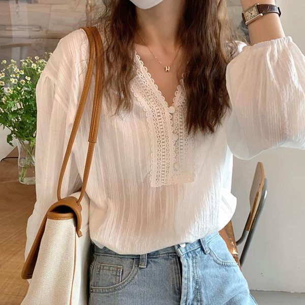 women's blouses & shirts qoerlin fashion white blouse transparent full sleeve sweet female buttons lace high street v neck prom shirt
women's blouses & shirts qoerlin fashion white blouse transparent full sleeve sweet female buttons lace high street v neck prom shirt
