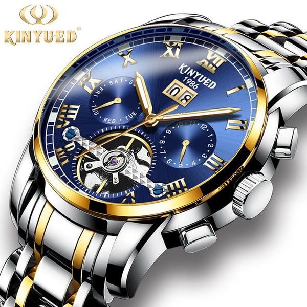 wristwatches kinyued men's stainless steel tourbillon automatic mechanical watch fashion multifunction dial business male, Slivery;brown
wristwatches kinyued men's stainless steel tourbillon automatic mechanical watch fashion multifunction dial business male, Slivery;brown