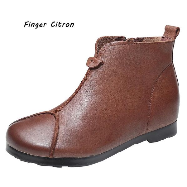 finger citron retro genuine cow leather women boots round toe with zipper inside comfortable and soft lady size 35-40, Black
finger citron retro genuine cow leather women boots round toe with zipper inside comfortable and soft lady size 35-40, Black
