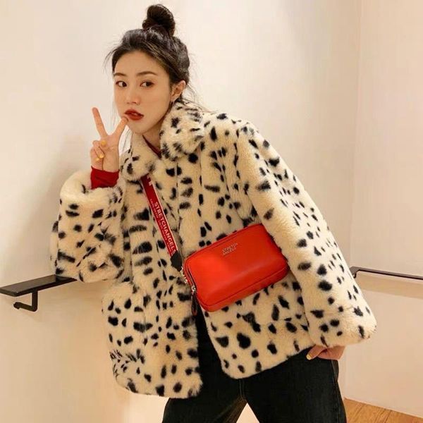 women's wool & blends plush jacket winter short 2021 korean loose cashmere imitation leather leopard print rm*, Black
women's wool & blends plush jacket winter short 2021 korean loose cashmere imitation leather leopard print rm*, Black