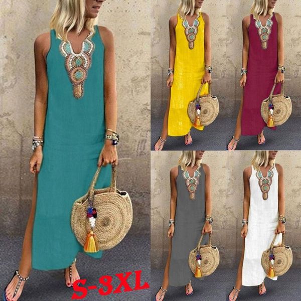 summer 2021 women sleeveless boho long dress holiday casual solid maxi sundress beach party elegant kaftan dresses plus size 3xl, Black;gray
summer 2021 women sleeveless boho long dress holiday casual solid maxi sundress beach party elegant kaftan dresses plus size 3xl, Black;gray