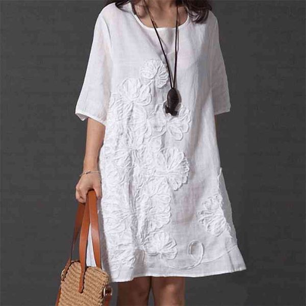plus size 5xl women's embroidery midi dress half sleeve o-neck loose solid dresses for women summer female casual clothes 210331, Black;gray
plus size 5xl women's embroidery midi dress half sleeve o-neck loose solid dresses for women summer female casual clothes 210331, Black;gray