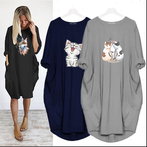 women dress pocket loose plus size woman vintage fall midi clothes party casual pregnant korean fashion clothing sukienka, Black;gray
women dress pocket loose plus size woman vintage fall midi clothes party casual pregnant korean fashion clothing sukienka, Black;gray