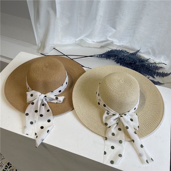 sun protection and sunshade beach hat women's versatile big holiday straw wave point streamer bow cornice, Yellow
sun protection and sunshade beach hat women's versatile big holiday straw wave point streamer bow cornice, Yellow