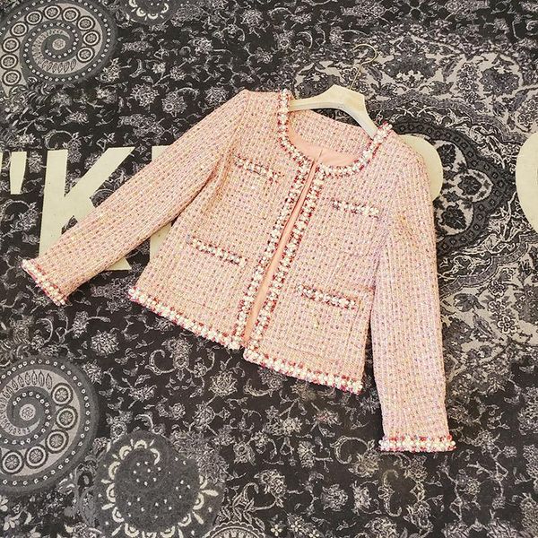 women's jackets ladies temperament beaded tweed jacket spring and autumn slim short pocket small fragrant wind women, Black;brown
women's jackets ladies temperament beaded tweed jacket spring and autumn slim short pocket small fragrant wind women, Black;brown