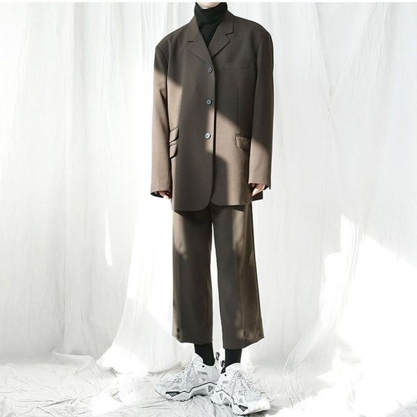 men's suits & blazers ewq / wear spring korean fashion twinset loose + wide leg suit pants all-match two pieces set 9y1021 mz3z, White;black
men's suits & blazers ewq / wear spring korean fashion twinset loose + wide leg suit pants all-match two pieces set 9y1021 mz3z, White;black