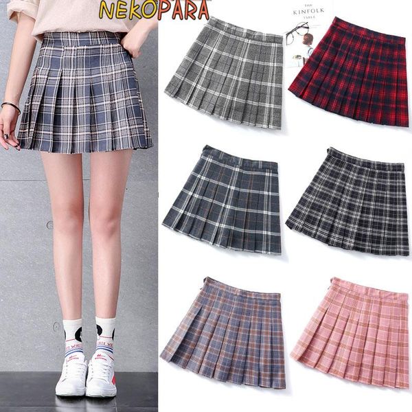 skirts japanese style women's cute girls student uniform jk plaid pleated skirt high-waisted mini with safety shorts 6 colors, Black
skirts japanese style women's cute girls student uniform jk plaid pleated skirt high-waisted mini with safety shorts 6 colors, Black