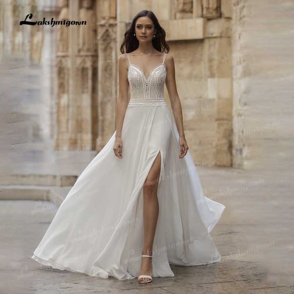 other wedding dresses spaghetti straps boho 2021 high split v-neck robe mariee beach simple chiffon bridal gowns backless, White
other wedding dresses spaghetti straps boho 2021 high split v-neck robe mariee beach simple chiffon bridal gowns backless, White