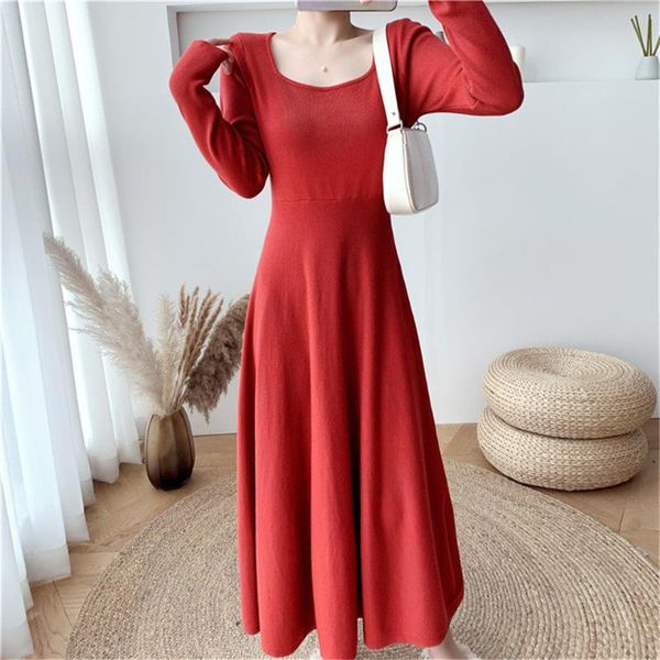 casual dresses autumn winter square collar slim knitted women korea fashion solid elasticity knit a-line dress vestidos mujer, Black;gray
casual dresses autumn winter square collar slim knitted women korea fashion solid elasticity knit a-line dress vestidos mujer, Black;gray