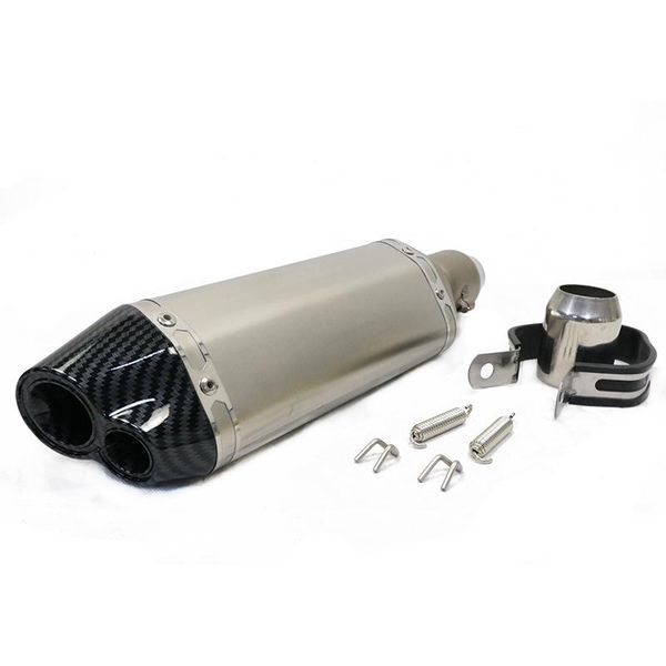 motorcycle exhaust system universal 2 hole muffler pipe scooter for fz6 cbr250 cb600 mt07 rsv4 ak236 atv dirt pit bike with ak laser
motorcycle exhaust system universal 2 hole muffler pipe scooter for fz6 cbr250 cb600 mt07 rsv4 ak236 atv dirt pit bike with ak laser