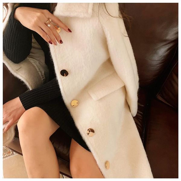 women's wool & blends tweed coat in autumn and winter of 2021 middle long small korean loose thin cocoon children's, Black
women's wool & blends tweed coat in autumn and winter of 2021 middle long small korean loose thin cocoon children's, Black