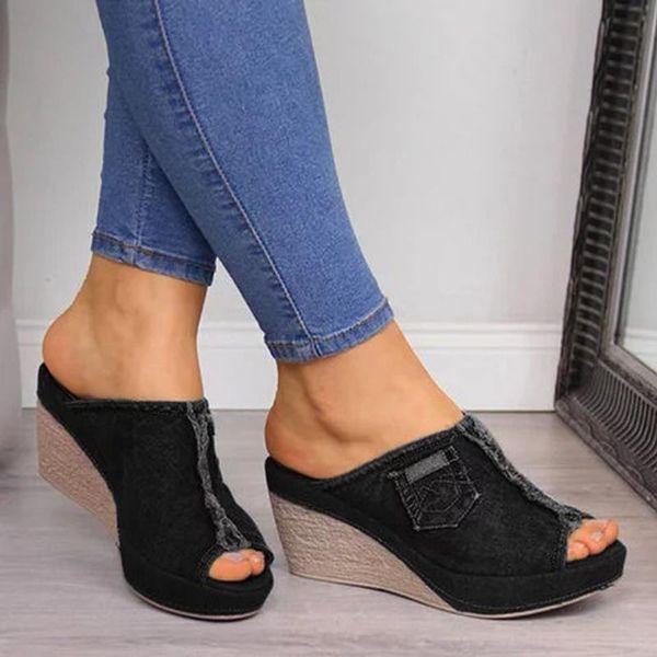 slippers women sandals 2021 female shoes wedges fashion heeled hollow casual fish mouth, Black
slippers women sandals 2021 female shoes wedges fashion heeled hollow casual fish mouth, Black