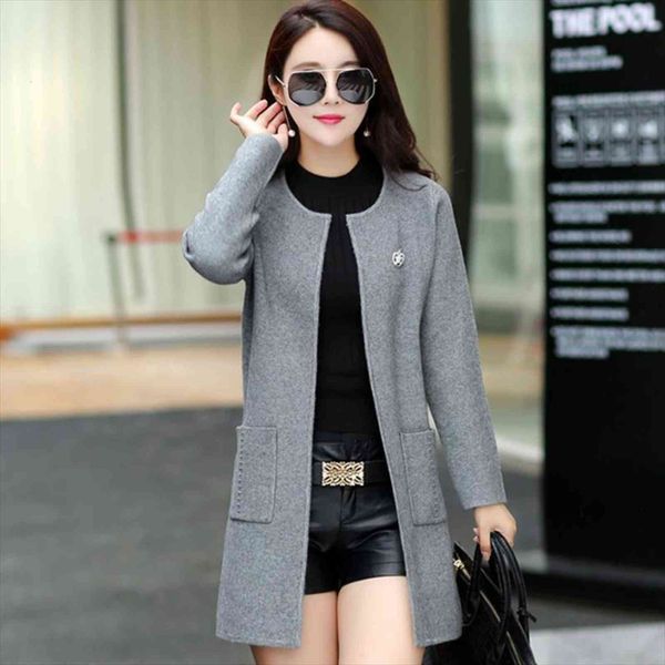 spring autumn women with sweater pocket long coat size o neck sleeve knitwear cardigan all match female knit, White;black
spring autumn women with sweater pocket long coat size o neck sleeve knitwear cardigan all match female knit, White;black