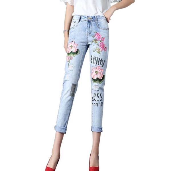 women's jeans harajuku style flowers embroidery pants women ligth blue frayed hole sequin denim pencil
women's jeans harajuku style flowers embroidery pants women ligth blue frayed hole sequin denim pencil