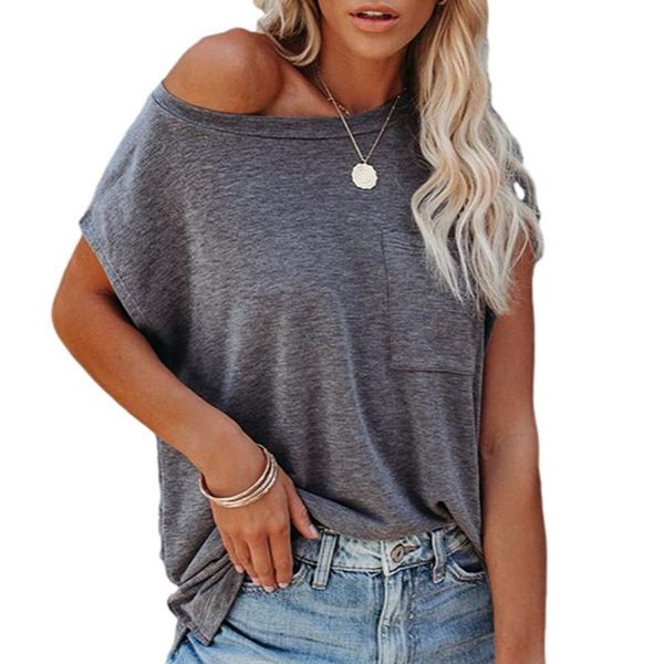 summer solid color off-the-shoulder t-shirt women loose round neck short sleeve pullover s-2xl femme t-shirts mujer camisetas women's, White
summer solid color off-the-shoulder t-shirt women loose round neck short sleeve pullover s-2xl femme t-shirts mujer camisetas women's, White