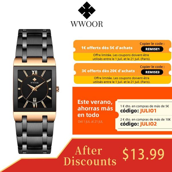 wristwatches wwoor rose gold watch women square quartz waterproof ladies watches elegant wrist female relogio feminino, Slivery;brown
wristwatches wwoor rose gold watch women square quartz waterproof ladies watches elegant wrist female relogio feminino, Slivery;brown