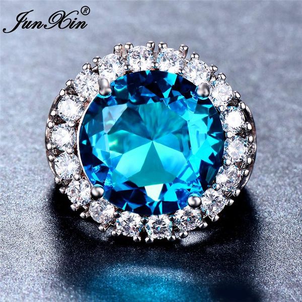 wedding rings cute female big blue stone ring 925 silver filled large for women crystal promise love engagement, Slivery;golden
wedding rings cute female big blue stone ring 925 silver filled large for women crystal promise love engagement, Slivery;golden