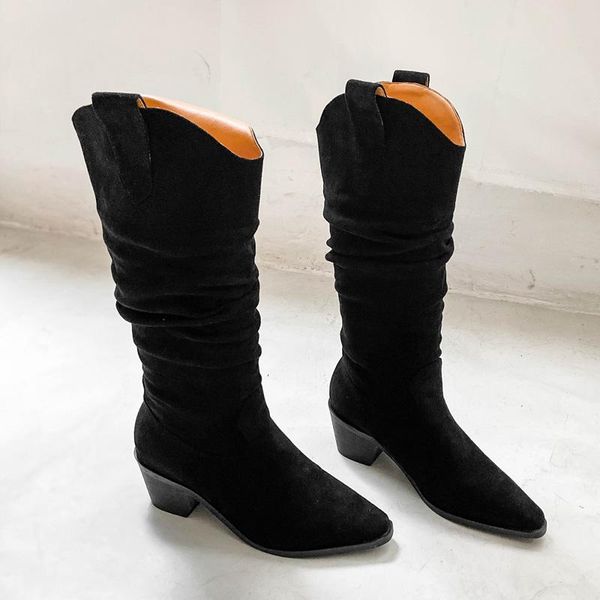 boots deat 2021 autumn winter fashion casual solid color western cowboy thick heel pointed high heeled knight women sg753, Black
boots deat 2021 autumn winter fashion casual solid color western cowboy thick heel pointed high heeled knight women sg753, Black
