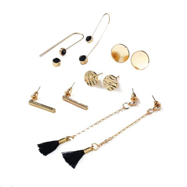 stud 5 pairs/set fashion tassel round earrings set for women trendy mixed black statement korean long sets, Golden;silver
stud 5 pairs/set fashion tassel round earrings set for women trendy mixed black statement korean long sets, Golden;silver