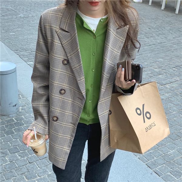 women's suits & blazers vintage ladies'suits, plaid jacket with pockets, casual. 03p9, White;black
women's suits & blazers vintage ladies'suits, plaid jacket with pockets, casual. 03p9, White;black