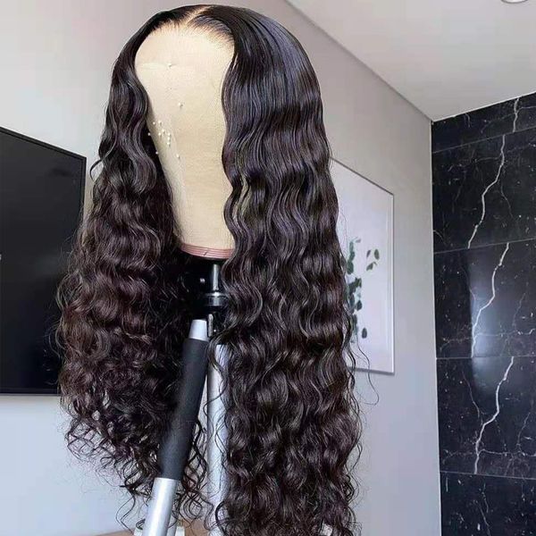 preplucked glueless natural black color water wave hair lace wig synthetic wigs for black women with baby hair
preplucked glueless natural black color water wave hair lace wig synthetic wigs for black women with baby hair