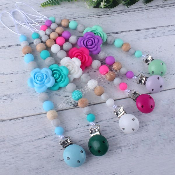 baby pacifier chain clips fashion soild color flower silicone wooden pacifiers holders newborn chain clip teething nipple kids chew toy
baby pacifier chain clips fashion soild color flower silicone wooden pacifiers holders newborn chain clip teething nipple kids chew toy