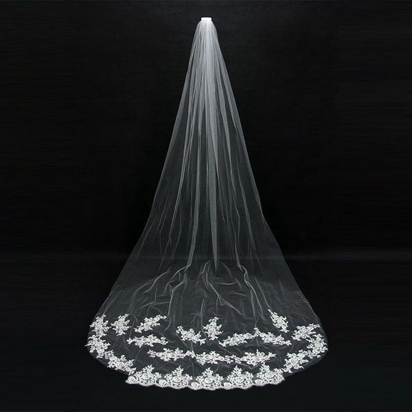 bridal veils ayicuthia wedding accessories 2021 appliques tulle long cathedral veil lace edge with comb veu de noiva ts11, Black
bridal veils ayicuthia wedding accessories 2021 appliques tulle long cathedral veil lace edge with comb veu de noiva ts11, Black