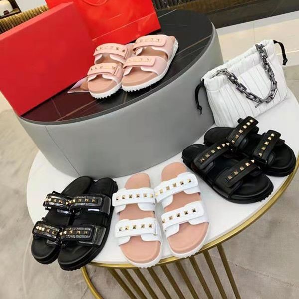 vallu 2021 summer new leather high-end rivets fashionable and sandy vacation all-match slippers, Black
vallu 2021 summer new leather high-end rivets fashionable and sandy vacation all-match slippers, Black