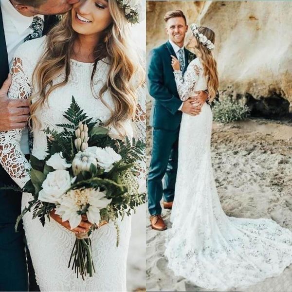 other wedding dresses o-neck long sleeves boho plus size sweep train bohemian wed dress country bridal gowns vestidos de beach full lace d1, White
other wedding dresses o-neck long sleeves boho plus size sweep train bohemian wed dress country bridal gowns vestidos de beach full lace d1, White