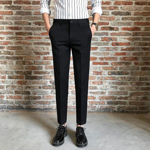 spring suit pants men's loose straight ankle-length skinny korean style trendy trousers office for men suits & blazers, White;black
spring suit pants men's loose straight ankle-length skinny korean style trendy trousers office for men suits & blazers, White;black