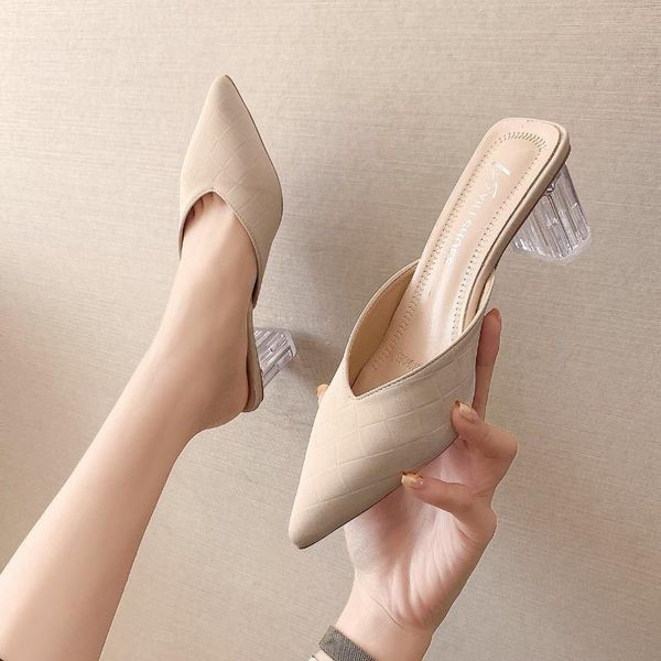 transparent slippers shoes woman 2021 heeled mules luxury slides cover toe pantofle square heel high designer pointed thin, Black
transparent slippers shoes woman 2021 heeled mules luxury slides cover toe pantofle square heel high designer pointed thin, Black