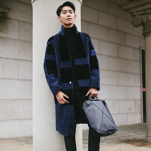 men's leather & faux winter men shearling real fur coat 2021 brand warm business long jacket streetwear lapel single breasted outerwear, Black
men's leather & faux winter men shearling real fur coat 2021 brand warm business long jacket streetwear lapel single breasted outerwear, Black