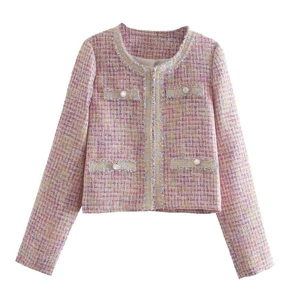 women's jackets 2021 women fashion patchwork checked tweed jacket coat vintage long sleeve frayed trim female outerwear chic, Black;brown
women's jackets 2021 women fashion patchwork checked tweed jacket coat vintage long sleeve frayed trim female outerwear chic, Black;brown
