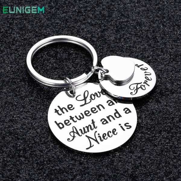 

keychains mothers day gifts keychain for aunt birthday from niece the love between an and a is forever keyring, Silver