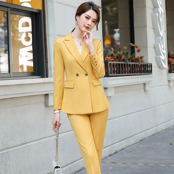 fashion single breasted ladies business pant suit pink green black yellow formal 2 piece set blazer women jackets and trousers, White
fashion single breasted ladies business pant suit pink green black yellow formal 2 piece set blazer women jackets and trousers, White